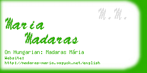 maria madaras business card